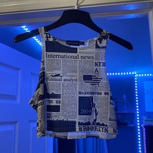 Newspaper crop top size us 8